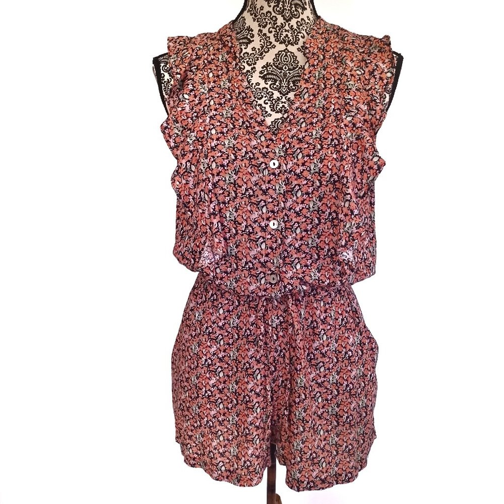 LILY ROSE Romper Ruffle Front Floral XS - Picture 2 of 3